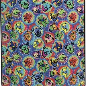 Grateful Dead Tie Dye Bears Splash Blanket ~ 50" x 60" ~ Super Soft ~ Brand New!